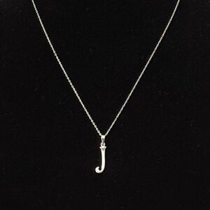 NWT Initial "J" Sterling Silver Necklace